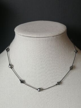 Dabby Reid Melinda Hematite Plated Bead Short Station Necklace